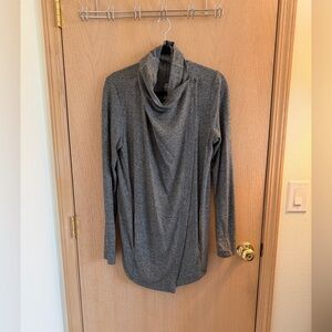 Zella Cowl Neck Cross Knit Cardigan